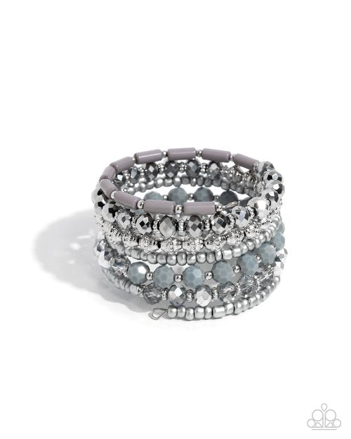 Stacked Surprise - Silver - Paparazzi Bracelet Image