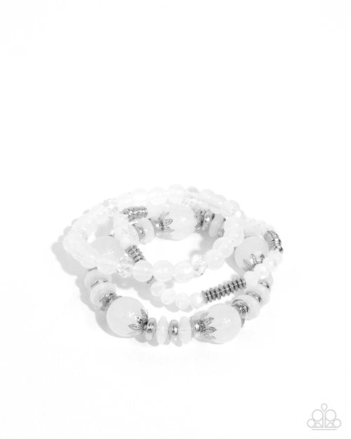 Flashy Frugality - White - Paparazzi Bracelet Image
