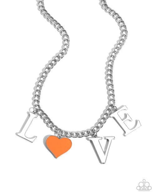 Lovely Lineup - Orange - Paparazzi Necklace Image
