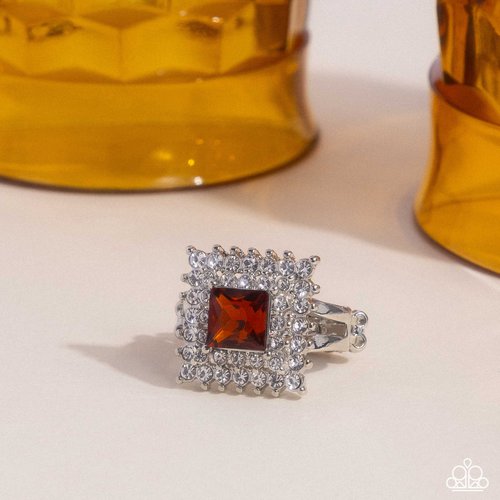 Sovereign Square - Brown - Paparazzi Ring Image