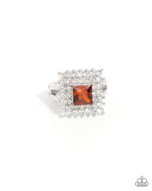 Sovereign Square - Brown - Paparazzi Ring Image