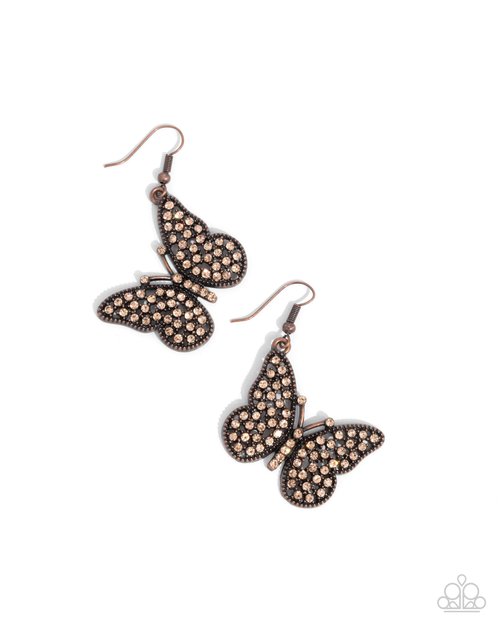 Aerial Audience - Copper - Paparazzi Earring Image