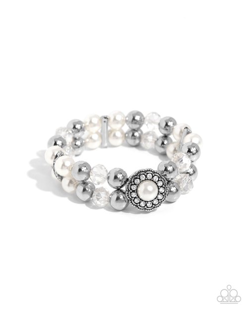 Retrograde Review - White - Paparazzi Bracelet Image