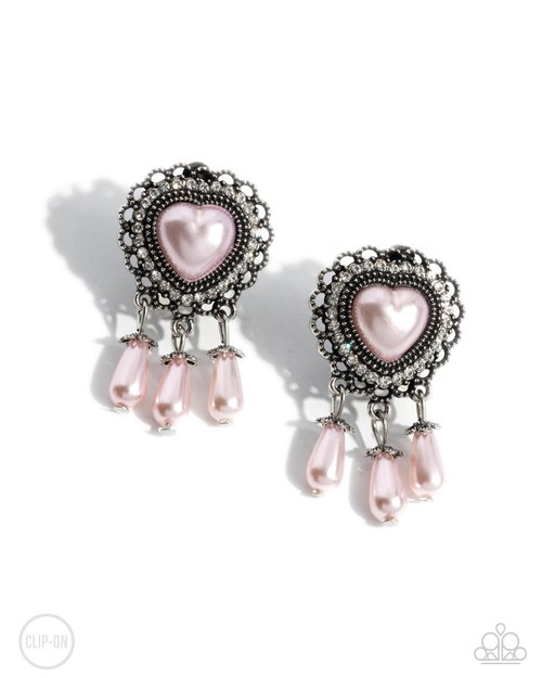 Sumptuous Story - Pink - Paparazzi Earring Image