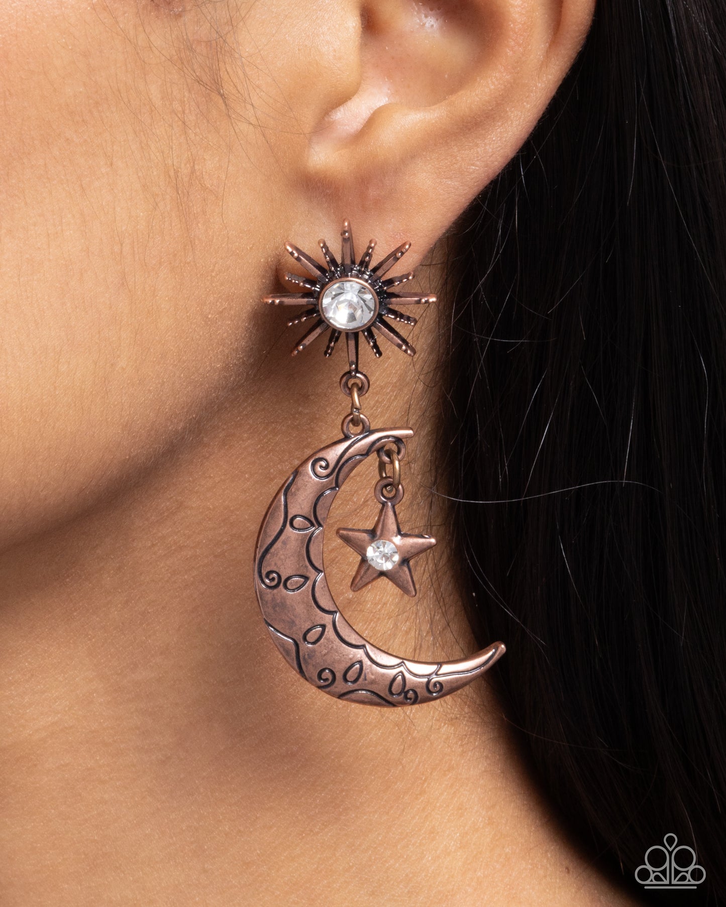 Cosmic Cutie - Copper - Paparazzi Earring Image