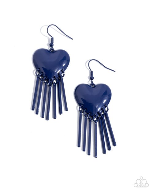 Flirty Fringe - Blue - Paparazzi Earring Image