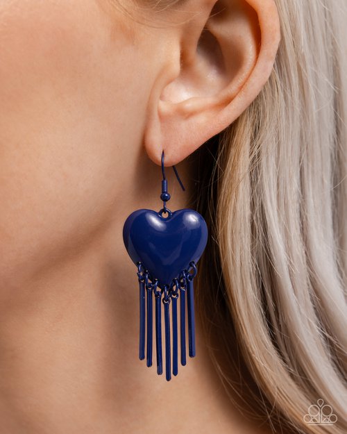 Paparazzi Earring ~ Flirty Fringe - Blue – Paparazzi Jewelry  display picture 1