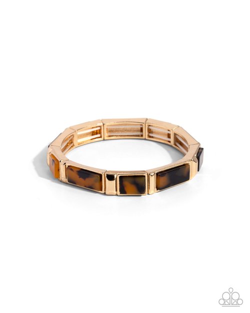 Acrylic Accent - Gold - Paparazzi Bracelet Image