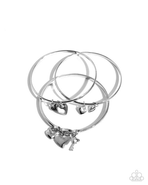 Sealed Sweetheart - Silver - Paparazzi Bracelet Image
