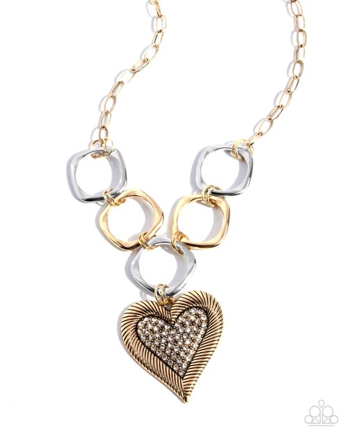 Focused Affection - Gold - Paparazzi Necklace Image