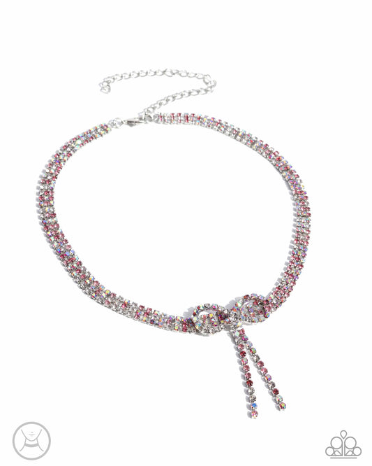 Paparazzi Necklace ~ Buckingham Bow - Pink