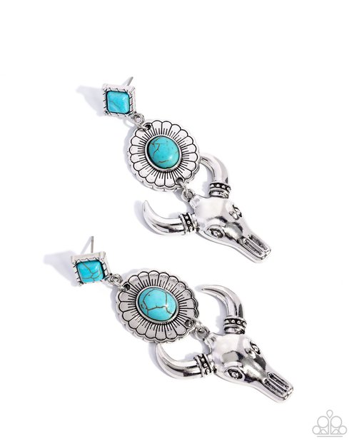 Western Week - Blue - Paparazzi Earring Image