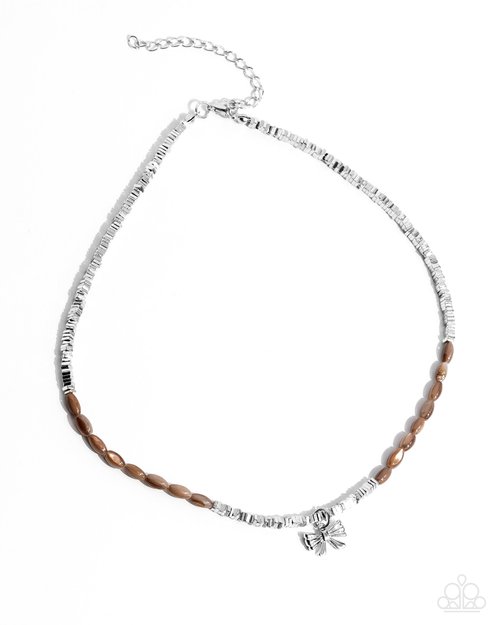 Dainty Dimension - Brown - Paparazzi Necklace Image
