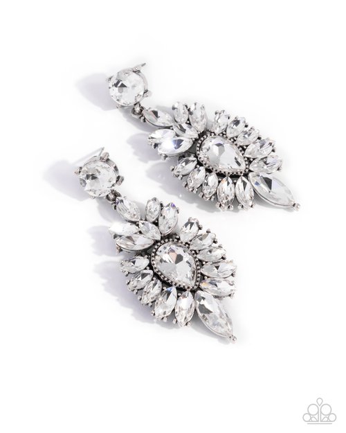 Darling Direction - White - Paparazzi Earring Image