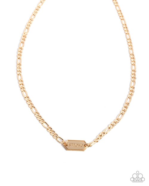 Strong Suit - Gold - Paparazzi Necklace Image