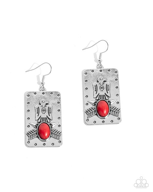 Invincible Icon - Red - Paparazzi Earring Image
