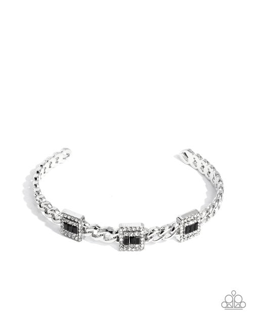 Suitable Squares - Black - Paparazzi Bracelet Image