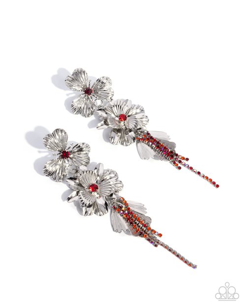 Classical Cadenza - Red - Paparazzi Earring Image