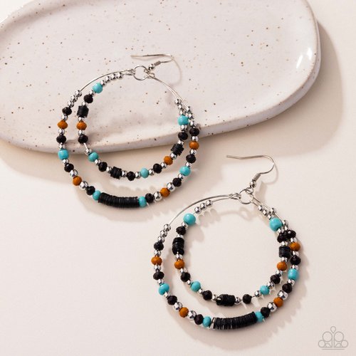 Audacious Arrangement - Black - Paparazzi Earring Image