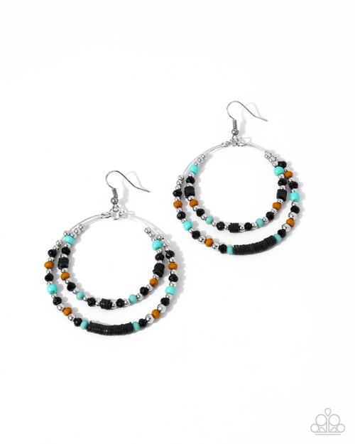Audacious Arrangement - Black - Paparazzi Earring Image