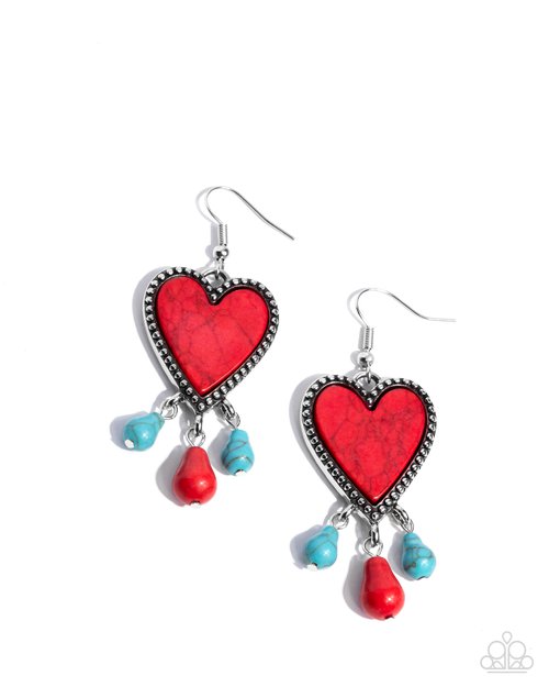 Grandiose Gaze - Red - Paparazzi Earring Image