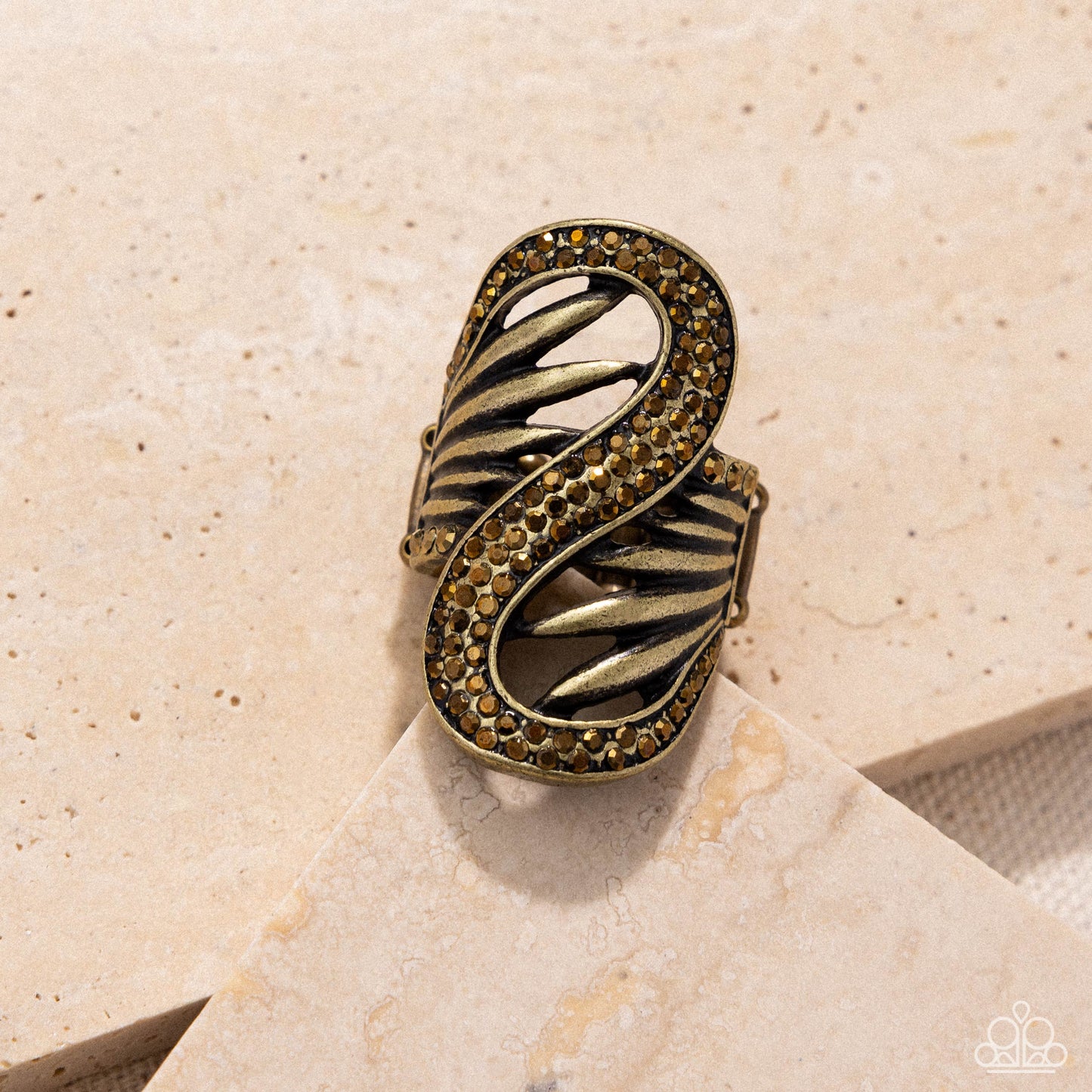 Superstar Spiral - Brass - Paparazzi Ring Image