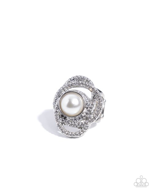 Concentric Chic - White - Paparazzi Ring Image