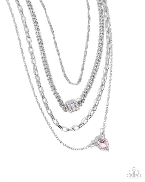 Radiant Rows - Pink - Paparazzi Necklace Image