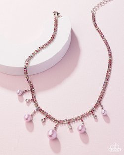 Shimmery Safeguard - Pink - Paparazzi Necklace Image