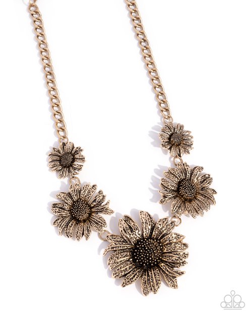 Sunflower Spring - Gold - Paparazzi Necklace Image