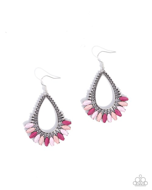 Pronged Pattern - Pink - Paparazzi Earring Image