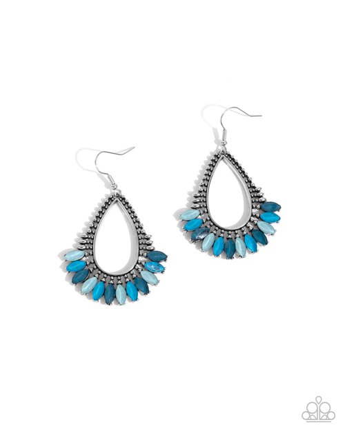 Pronged Pattern - Blue - Paparazzi Earring Image