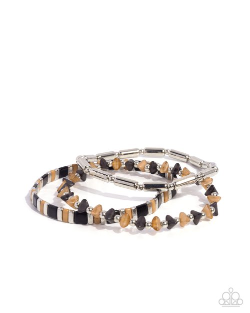 Serendipitous Stack - Black - Paparazzi Bracelet Image