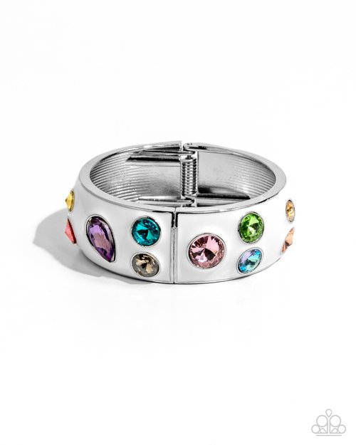 Planned Polka Dots - White - Paparazzi Bracelet Image