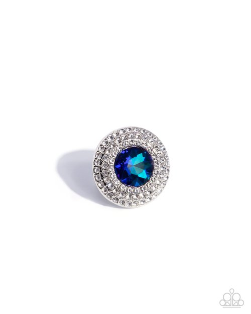 Bedazzled Babe - Blue - Paparazzi Ring Image