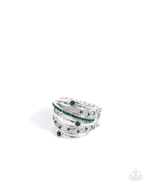 Captivating Crisscross - Green - Paparazzi Ring Image