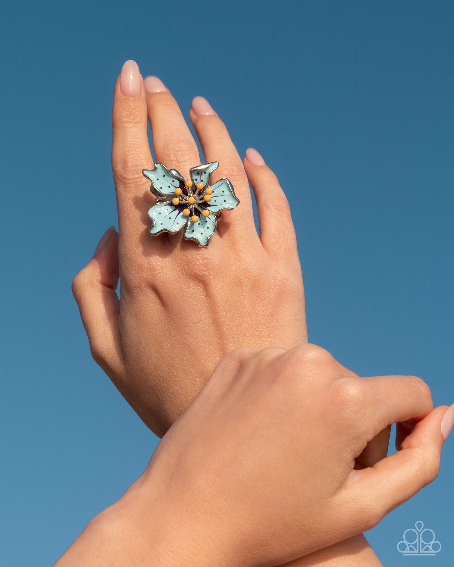 Fast Florals - Blue - Paparazzi Ring Image