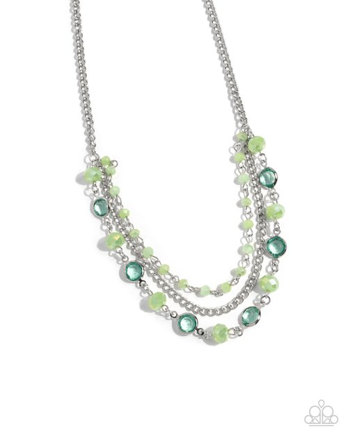 Charismatic Cascade - Green - Paparazzi Necklace Image