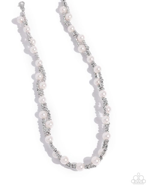 Pearl Pace - White - Paparazzi Necklace Image