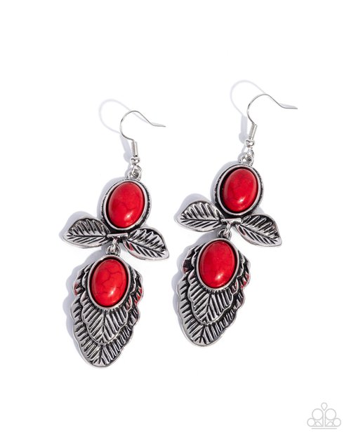 Blooming Bevy - Red - Paparazzi Earring Image