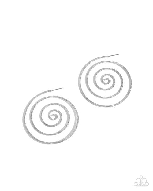 Seize the Spiral - Silver - Paparazzi Earring Image