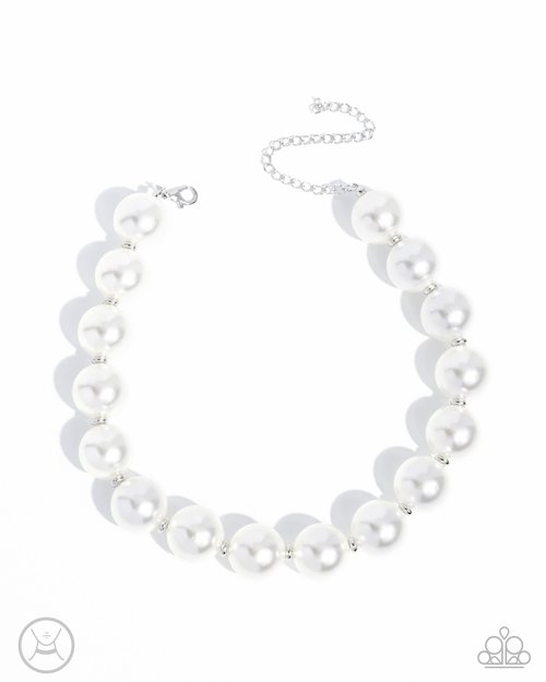 Pronounced Pearls - White - Paparazzi Necklace Image