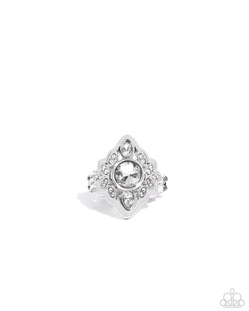 Dazzling Dignity - White - Paparazzi Ring Image