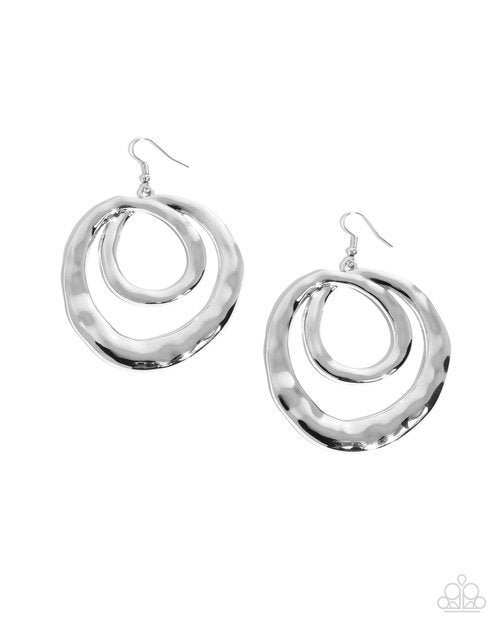 Subtle Swirls - Silver - Paparazzi Earring Image