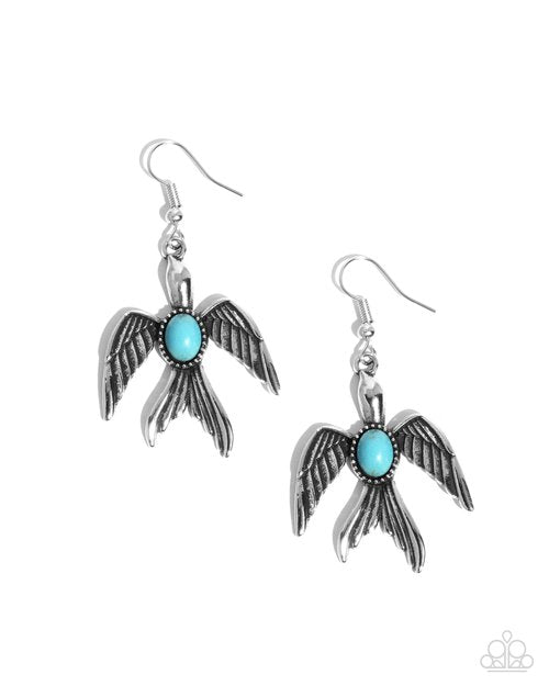 Soaring Stones - Blue - Paparazzi Earring Image