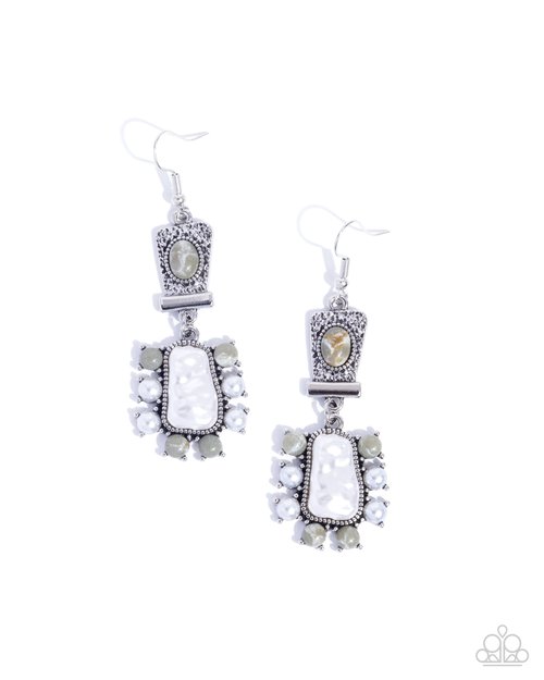 Synthetic Serentiy - Silver - Paparazzi Earring Image