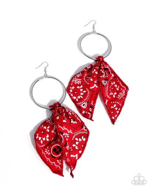 Bandana Belleza - Red - Paparazzi Earring Image