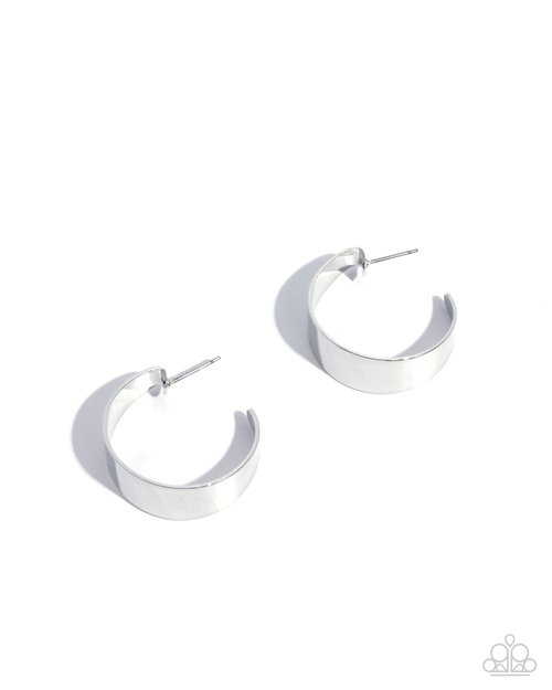 Sleek Secret - Silver - Paparazzi Earring Image