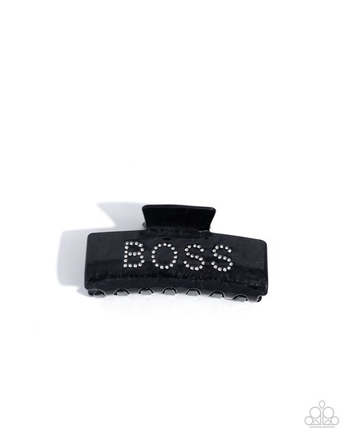 Boss Backdrop - Black - Paparazzi Hair Accessories Image