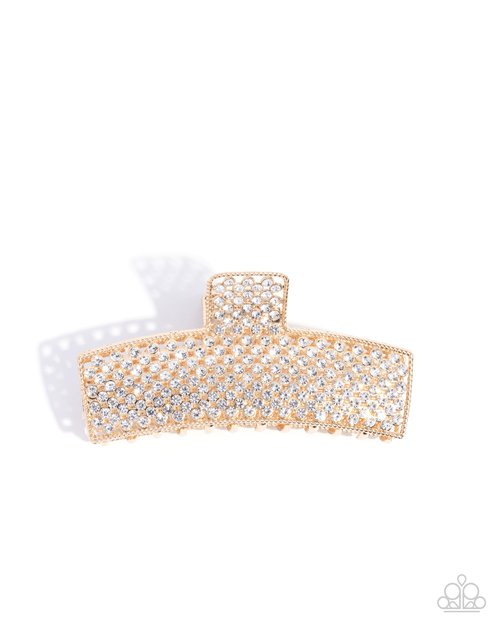 Glittery Gesture - Gold - Paparazzi Hair Accessories Image